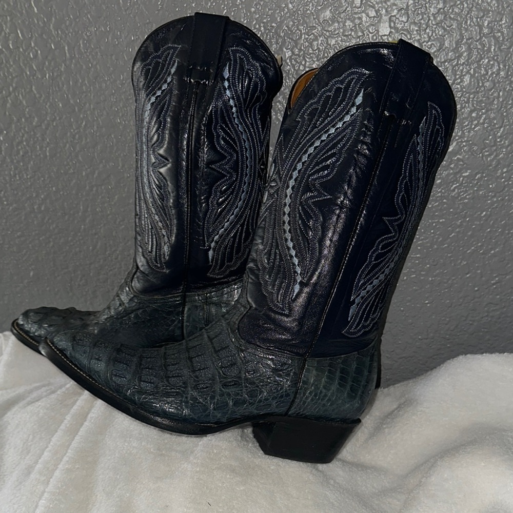 Black and Gray Western Cowboy Boots